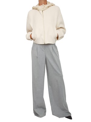 Giaccone bomber Emme Marella in misto lana bianco panna in DONNA