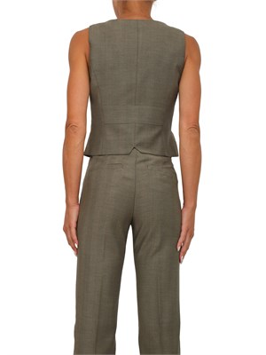 Gilet Marella in saglia fluida verde con dettagli gioiello in DONNA