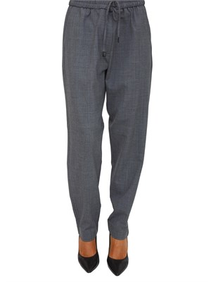 Pantalone slim fit Marella in misto lana grigio con tasche alla francese in DONNA