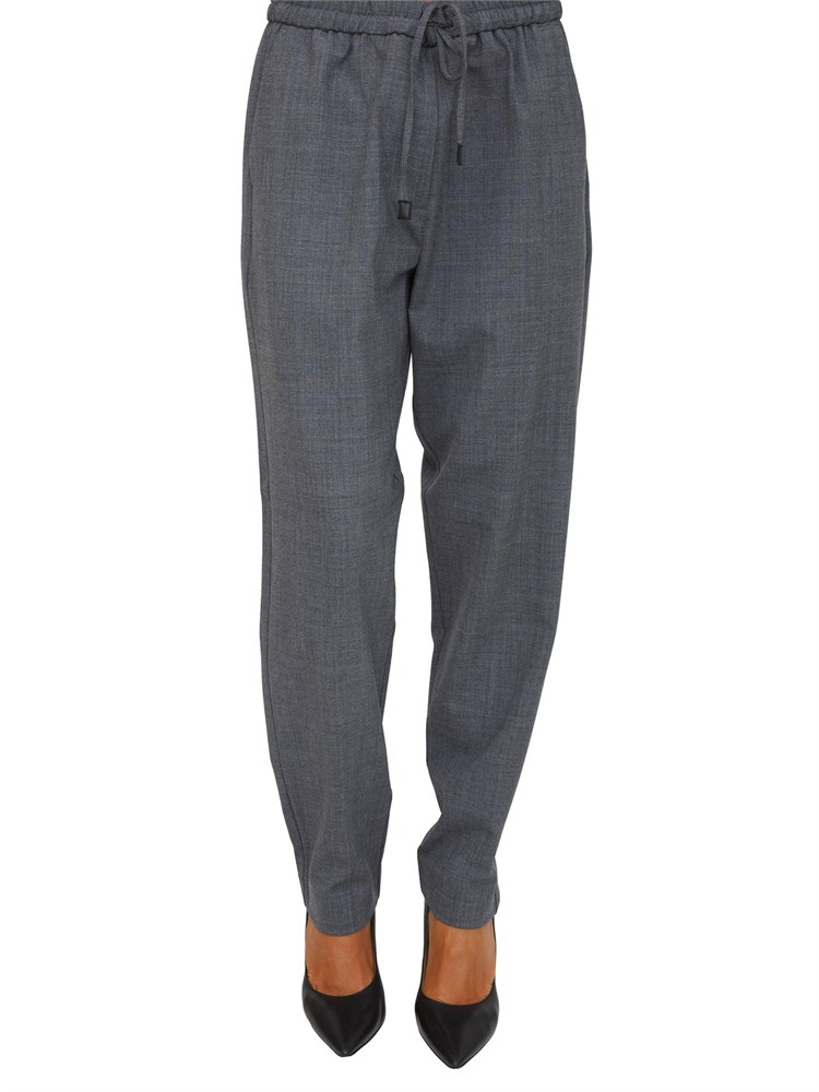 Pantalone slim fit Marella in misto lana grigio con tasche alla francese