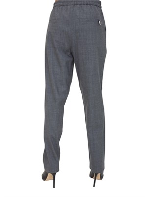 Pantalone slim fit Marella in misto lana grigio con tasche alla francese in DONNA