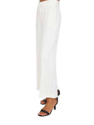Pantalone Marella in crêpe envers satin bianco con inserti satin laterali in DONNA