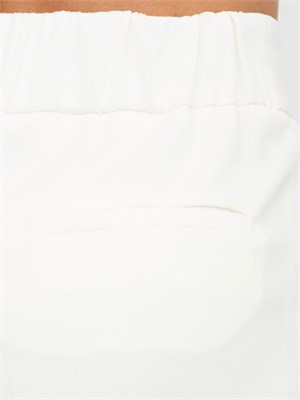 Pantalone Marella in crêpe envers satin bianco con inserti satin laterali in DONNA