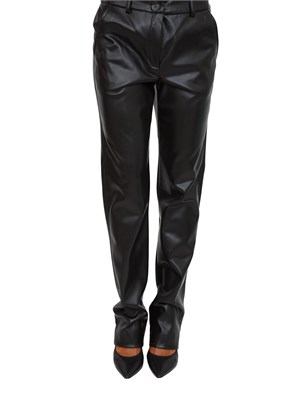 Pantalone Marella effetto pelle in jersey spalmato nero in DONNA