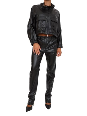 Pantalone Marella effetto pelle in jersey spalmato nero in DONNA