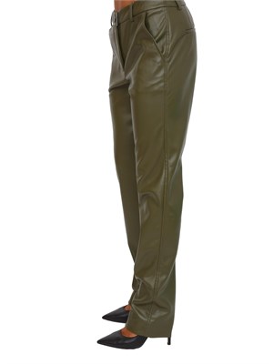 Pantalone Marella effetto pelle in jersey spalmato verde in DONNA