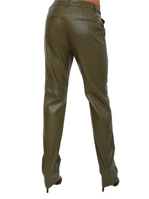 Pantalone Marella effetto pelle in jersey spalmato verde in DONNA