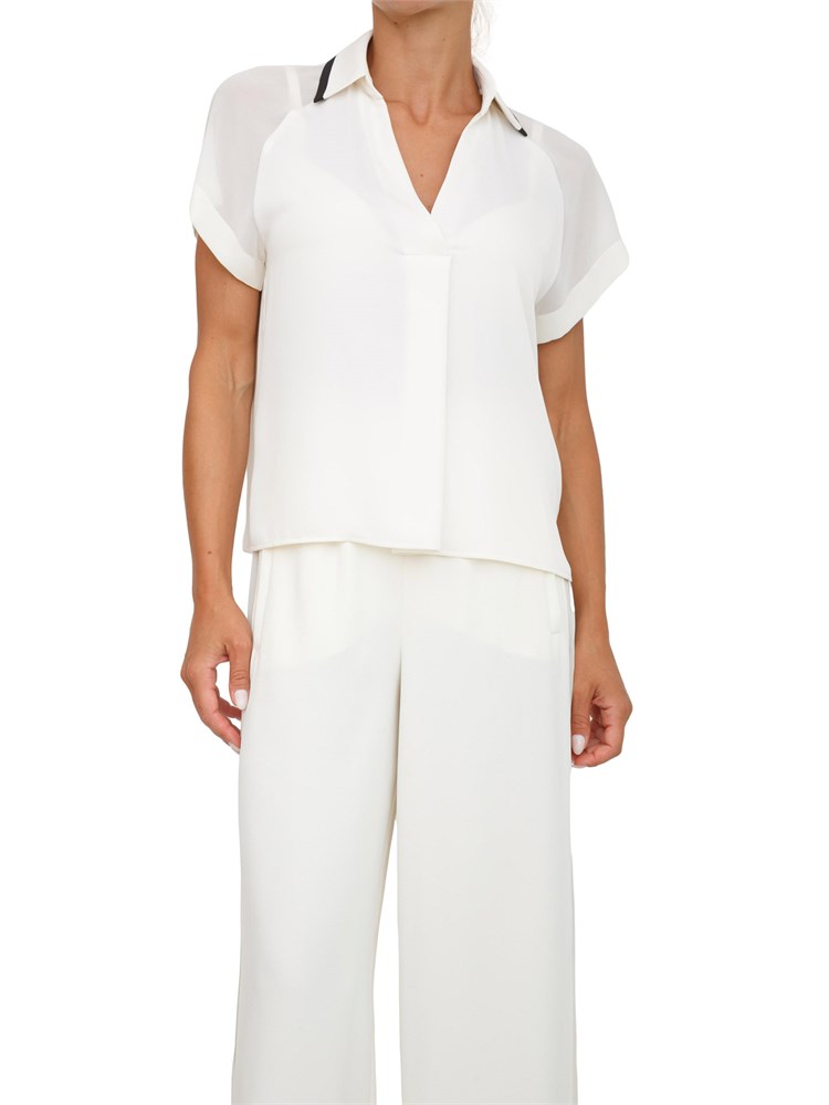 Polo in satin Marella bianco