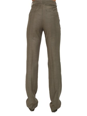 Pantalone Marella in saglia fluida verde in DONNA