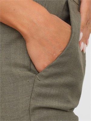 Pantalone Marella in saglia fluida verde in DONNA