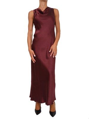 Tubino midi Marella bordeaux effetto stropicciato in DONNA