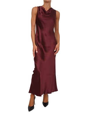 Tubino midi Marella bordeaux effetto stropicciato in DONNA