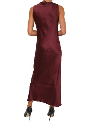 Tubino midi Marella bordeaux effetto stropicciato in DONNA