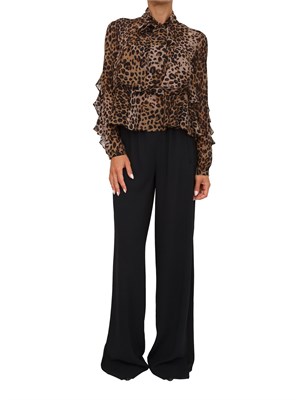 Pantalone Marella in crêpe envers satin nero in DONNA