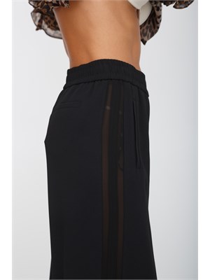 Pantalone Marella in crêpe envers satin nero in DONNA