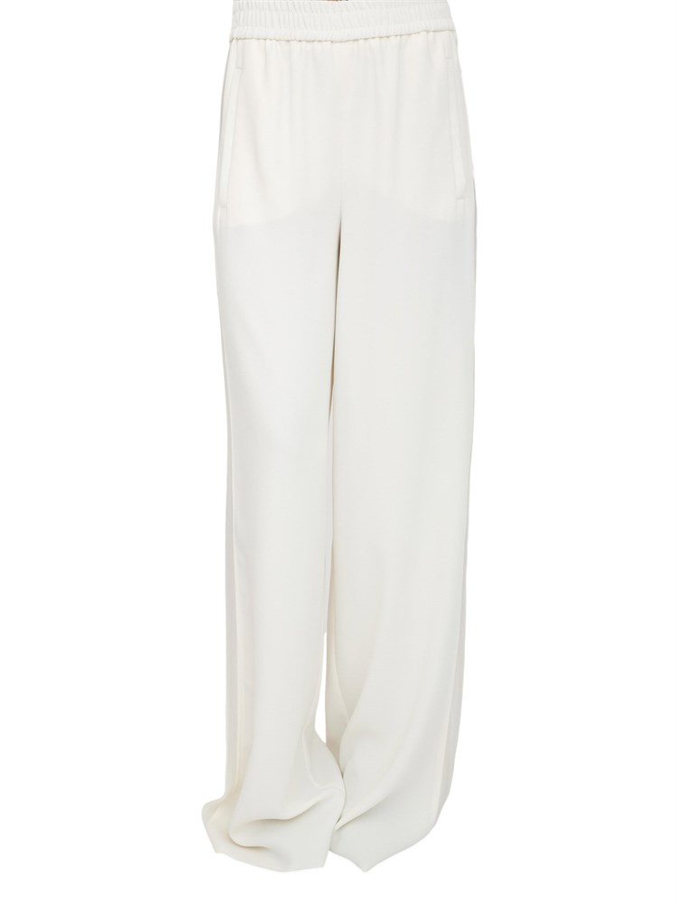 Pantalone Marella in crêpe envers satin bianco