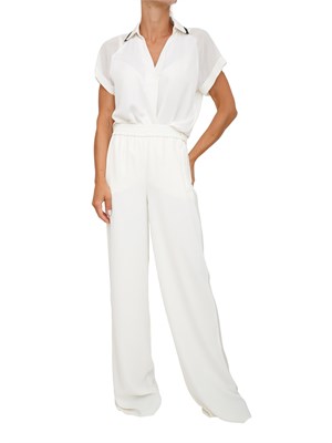 Pantalone Marella in crêpe envers satin bianco in DONNA