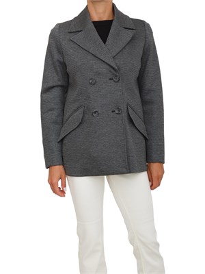 Cappotto giaccone doppiopetto Emme Marella in misto viscosa grigio in DONNA