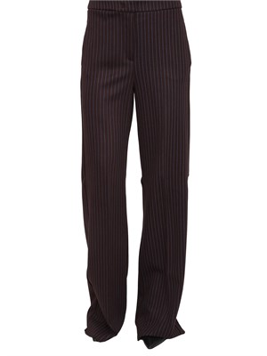 Pantaloni iBlues in jersey stretch marrone e fit ampio e dritto in DONNA