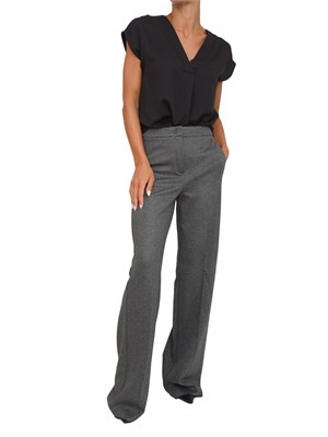 Pantaloni iBlues in jersey stretch grigio e fit ampio e dritto in DONNA