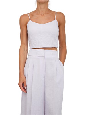 Top cropped Twinset in cotone lilla in DONNA