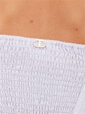 Top cropped Twinset in cotone lilla in DONNA