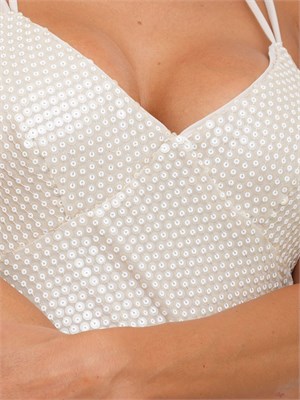 Abito lungo beige Twinset con ricamo di paillettes in DONNA