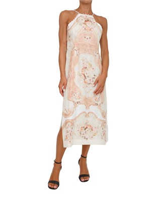 Abito longuette Twinset in lino stampato in DONNA