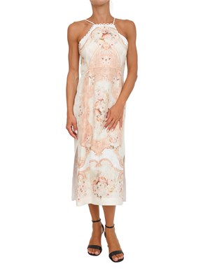 Abito longuette Twinset in lino stampato in DONNA