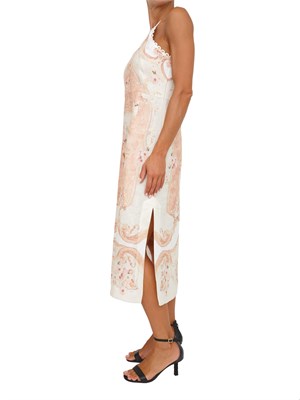 Abito longuette Twinset in lino stampato in DONNA