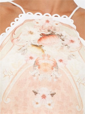 Abito longuette Twinset in lino stampato in DONNA