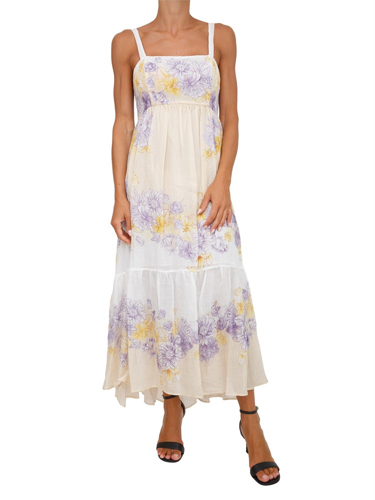 Abito lungo bustier Twinset in ramiè a fiori