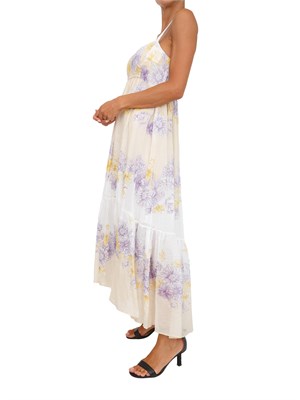 Abito lungo bustier Twinset in ramiè a fiori in DONNA