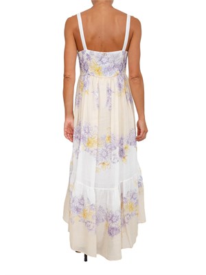 Abito lungo bustier Twinset in ramiè a fiori in DONNA