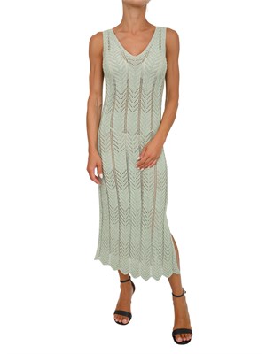 Abito longuette Twinset in maglia con lurex verde in DONNA