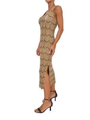 Abito longuette Twinset in maglia bicolore in DONNA