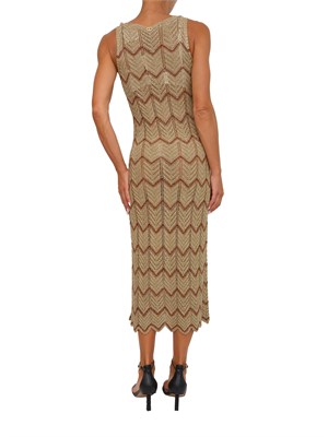 Abito longuette Twinset in maglia bicolore in DONNA