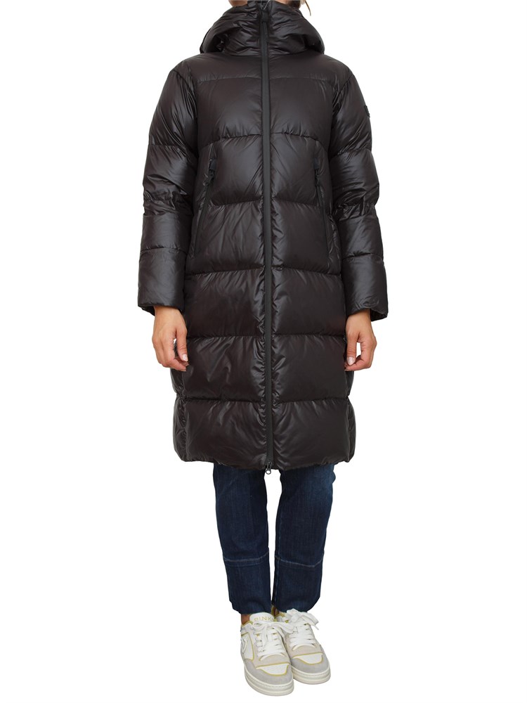 Piumino lungo Peuterey in nylon lucido nero