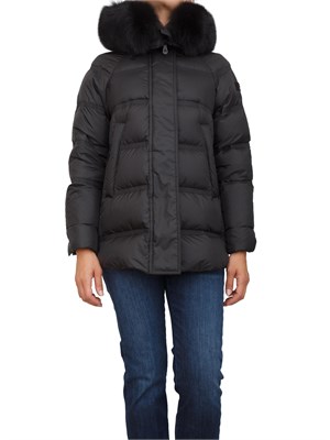 Piumino nero idrorepellente Peuterey in piuma d'oca con zip laterali in DONNA