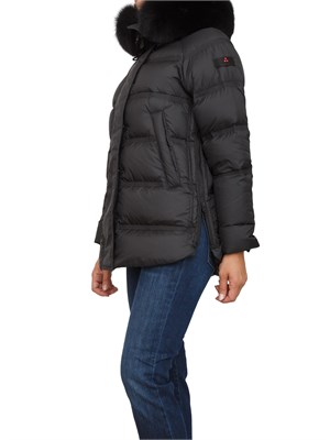 Piumino nero idrorepellente Peuterey in piuma d'oca con zip laterali in DONNA