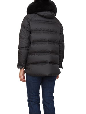Piumino nero idrorepellente Peuterey in piuma d'oca con zip laterali in DONNA