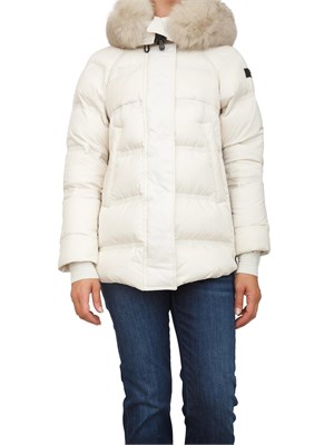 Piumino bianco idrorepellente Peuterey in piuma d'oca con zip laterali in DONNA