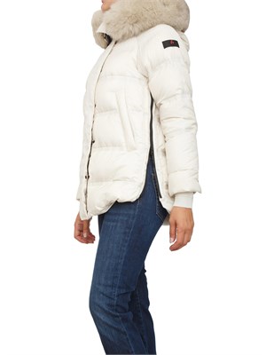 Piumino bianco idrorepellente Peuterey in piuma d'oca con zip laterali in DONNA