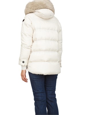 Piumino bianco idrorepellente Peuterey in piuma d'oca con zip laterali in DONNA