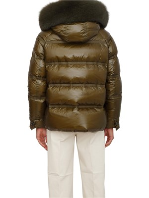 Piumino Peuterey in nylon lucido ripstop verde imbottito in piuma d'oca in DONNA