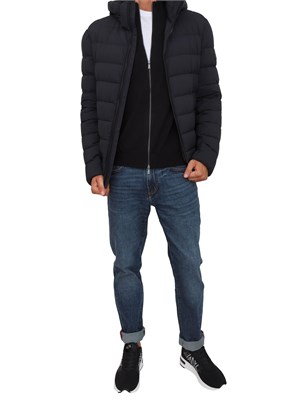 Piumino nero Peuterey in tela stretch in UOMO
