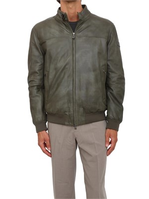 Bomber in pelle verde Peuterey effetto vintage in UOMO