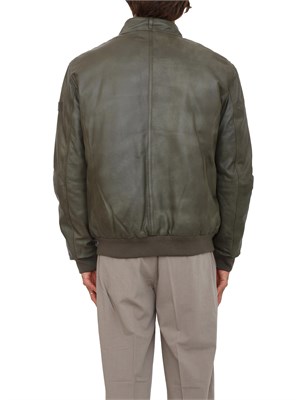 Bomber in pelle verde Peuterey effetto vintage in UOMO