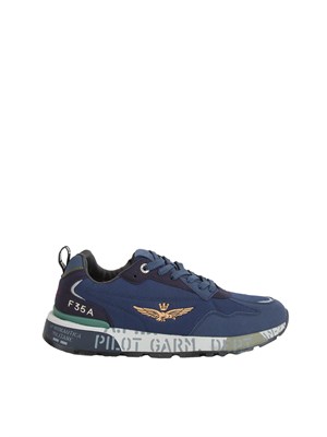 Sneakers Aeronautica Militare nylon ripstop blu in UOMO