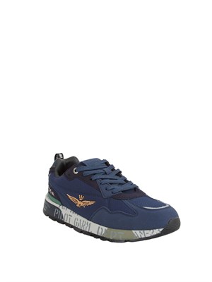 Sneakers Aeronautica Militare nylon ripstop blu in UOMO